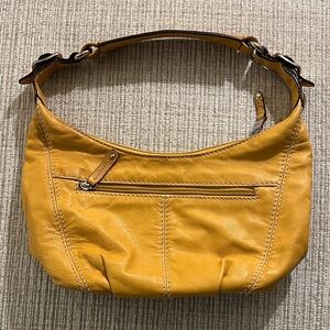 Tignanello Mustard Yellow Leather Shoulder Bag
